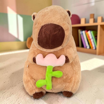 Мягкая игрушка с пледом Капибара 21557 35 см 100х170+-5 см коричневая