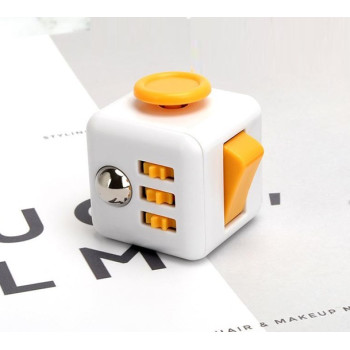 Кубик антистресс Fidget Cube 18579 3.5х3.5х4 см белый с оранжевым