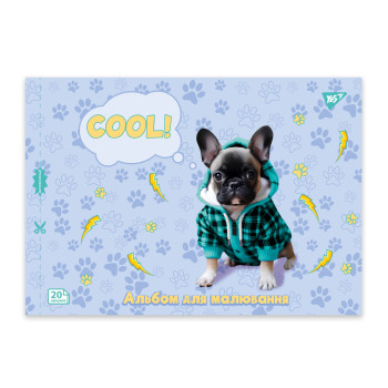 Альбом для рисования А4 скоба с перфорацией YES Dog 130603 20 листов