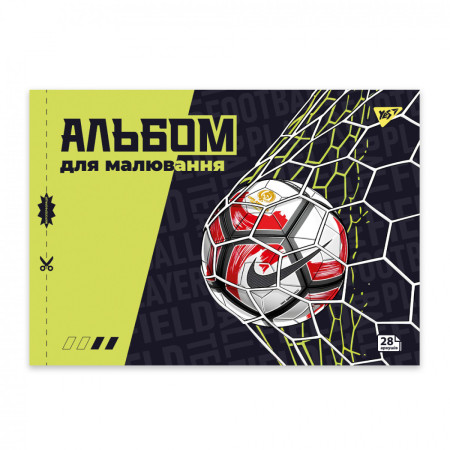 Альбом для рисования скоба с перфорацией А4 YES Football 130609 28 листов