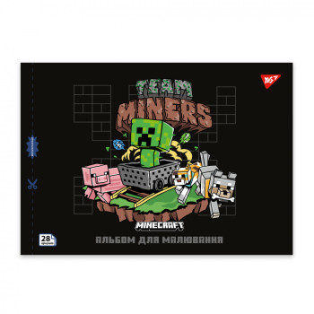 Альбом для рисования скоба с перфорацией А4 YES Minecraft 130597 28 листов