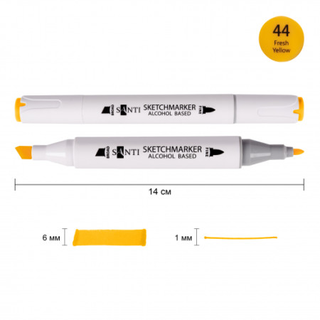 Маркер спиртовой Santi Professional SA-44 390818 желтый свежий
