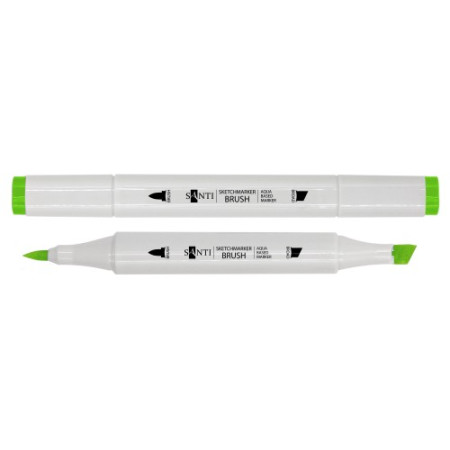 Маркер двусторонний акварельный Santi sketch SM-87 391117 ярко-зеленый