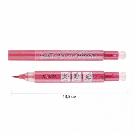 Маркер акварельный Santi Glitter Brush 390751 фламинго