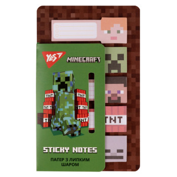 Бумага для заметок с липким слоем YES Minecraft 170323 100 листов