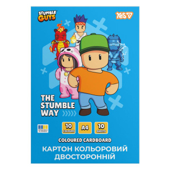 Картон цветной двусторонний А4 YES Stumble Guys 955493 10 листов