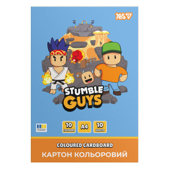 Картон цветной односторонний А4 YES Stumble Guys 955490 10 листов
