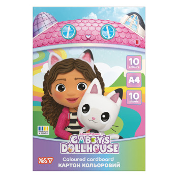 Картон цветной односторонний А4 YES Gabby Dollhouse 956847 10 листов