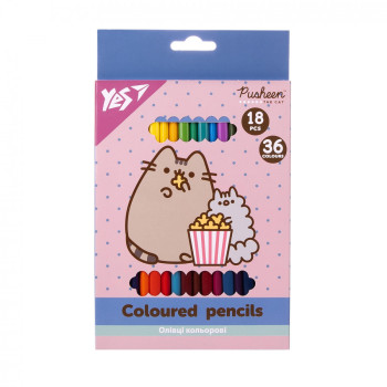 Набор двусторонних цветных карандашей YES Pusheen 290769 36 цвета