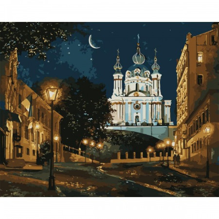 Картина по номерам с LED подсветкой Santi Киев в ночи 956662 40х50 см