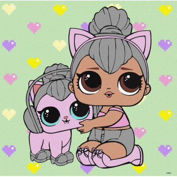 Картина по номерам Идейка L.O.L. Surprise! TroopSurprise Kitty Queen With Kitty KHO6290 40х40 см