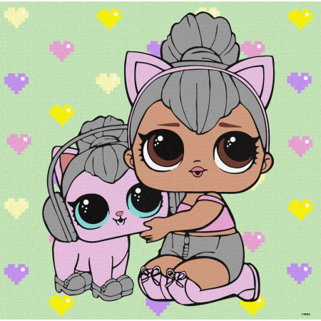 Картина по номерам Идейка L.O.L. Surprise! TroopSurprise Kitty Queen With Kitty KHO6290 40х40 см