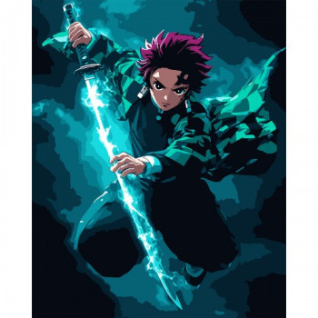 Картина по номерам Santi Demon Slayer Tanjiro Kamado 954418 40х50 см