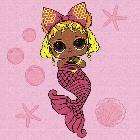 Картина по номерам Идейка L.O.L. Surprise! Mermaids Queen Bee KHO6265 40х40 см