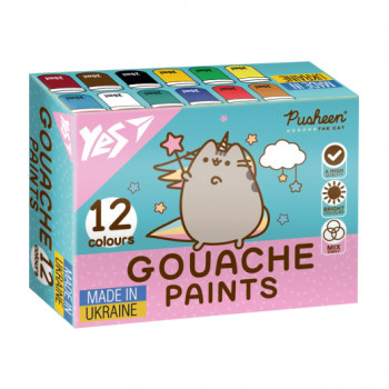 Гуашь YES Pusheen 230402 12 цветов