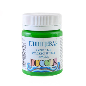 Краска акриловая глянцевая ЗХК DECOLA 351998 50 мл светло-зеленая