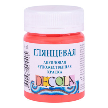 Краска акриловая глянцевая ЗХК DECOLA 352001 50 мл коралловая