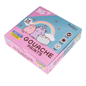 Гуашь YES Pusheen 230403 16 цветов