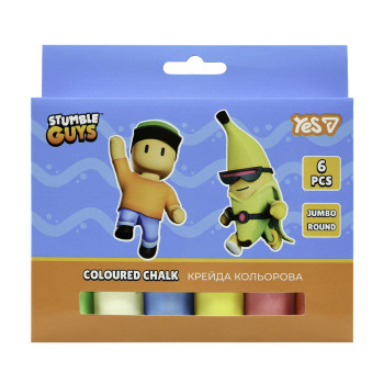 Мел цветной круглый Yes JUMBO Stumble Guys 400573 6 цветов
