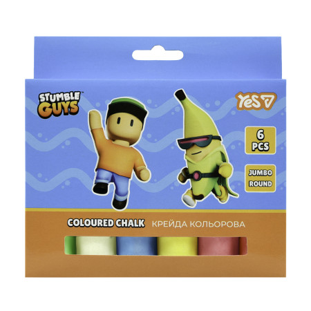 Мел цветной круглый Yes JUMBO Stumble Guys 400573 6 цветов