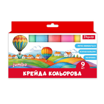 Мел цветной 1Вересня Classic JUMBO 400560 9 цветов