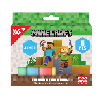 Мел цветной круглый Yes Minecraft 400558 6 цветов