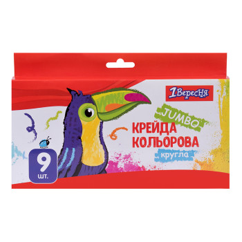 Мел цветной круглый 1Вересня Zoo Land 400447 9 цветов