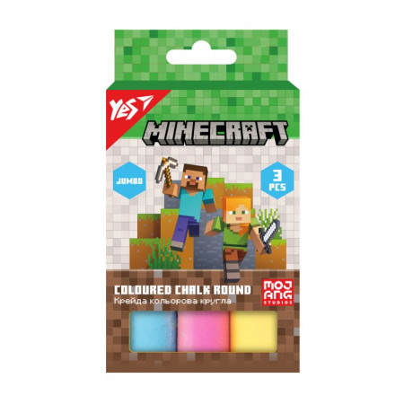 Мел цветной YES JUMBO Minecraft 400552 3 цвета