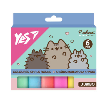 Мел цветной круглый Yes Pusheen 400559 6 цветов