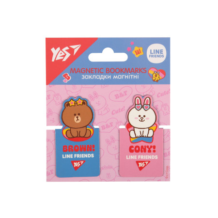 Закладка для книги магнитная YES Line Friends 708399 2 шт