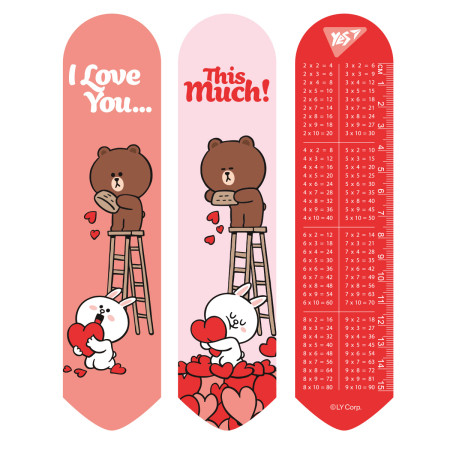 Закладка для книги 2D YES Line Friends hearts 708136 19х4.5 см