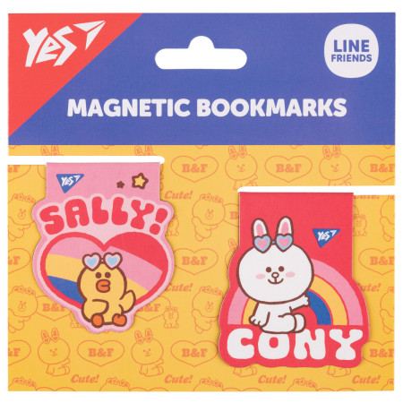 Закладка для книги магнитная YES Line Friends Sally and Cony 708108 2 шт