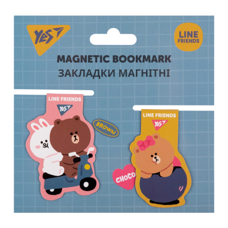 Закладка для книги магнитная YES Line Friends 2 707825 2 шт