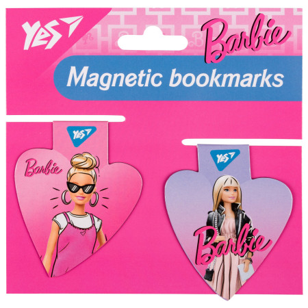 Закладка для книги магнитная YES Barbie heart 708110 2 шт