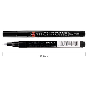 Маркер зеркальный Santi Chrome 390774 0.7 мм серебристый