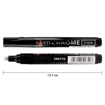 Маркер зеркальный Santi Chrome 390776 3 мм серебристый