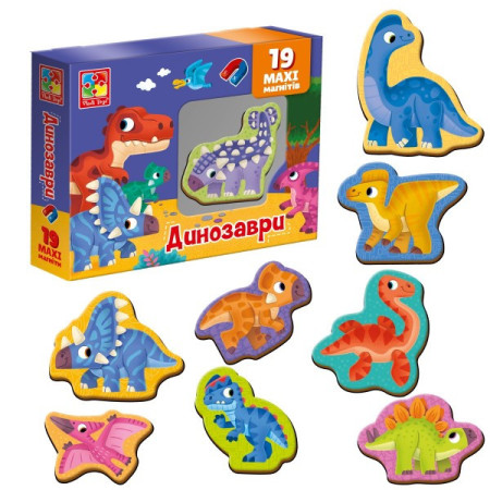 Игра магнитная Vladi Toys Динозавры VT3106-23 19 предметов