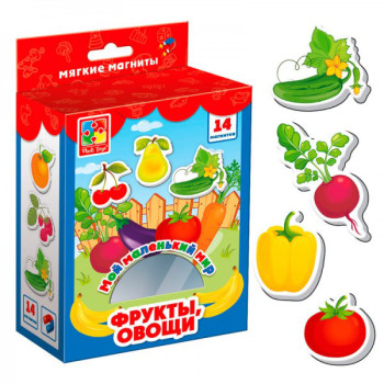 Игра Vladi Toys Мой маленький мир на магнитах Овощи фрукты VT3106-11 14 предметов