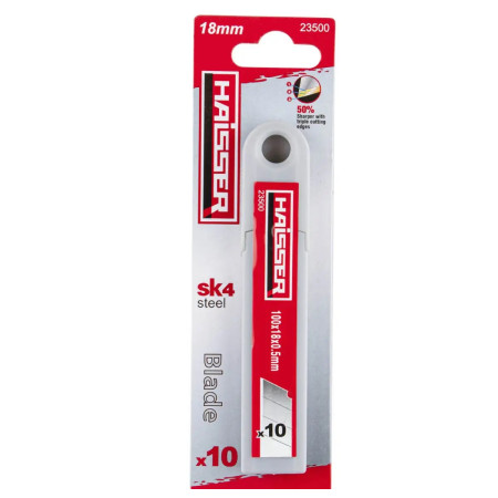 Лезвия сегментные для ножа Haisser 23500 88464 18х100 мм 10 шт/уп серые