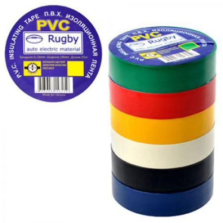 Изолента 20 м Stenson RUGBY-20-m-assorti 10 шт/уп