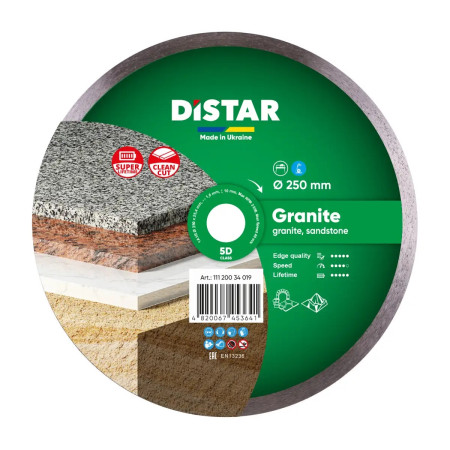 Круг алмазный отрезной Distar Сorona 1A1R Granite 19749 250 мм серебристый