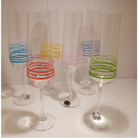 Набор бокалов для шампанского на 200 мл 6 шт Sandra Bohemia 40728/200S/M8700