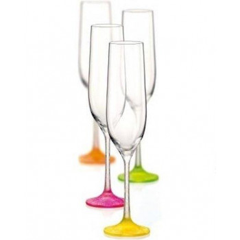 Набор бокалов для шампанского 190 мл 4 шт Neon frozen Bohemia 40729/190S/D4896