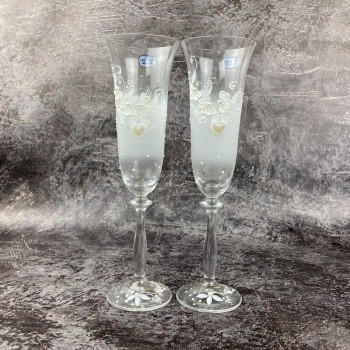 Набор бокалов ручной работы для шампанского Bohemia Сердечко 2015-S 190 мл 2 шт