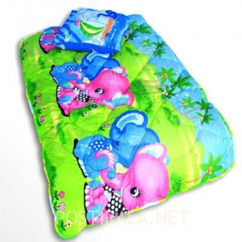 Детское закрытое силиконовое одеяло 110x140 с подушкой 50х50 T-54799