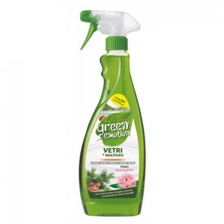 Гипоалергенное моющее средство для мытья стекла 750 мл Green emotion Vetri e Multiuso 8006130503802
