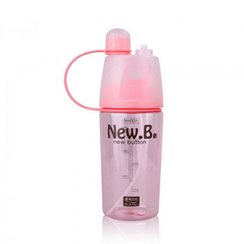 Бутылка для воды New B 400 мл (Розовая) (md8014-p)