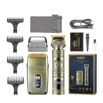 Комплект триммер та шейвер VGR 2 в 1 V-649 золотистый