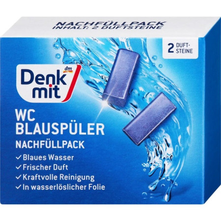 Запаска для подвесного блока в унитаз Denkmit WC-Blauspuler NachFullPack 4067796179514 80 г 2 шт