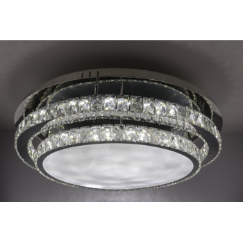 Люстра потолочная хрустальная LED с пультом 25671 Хром 18х80х80 см.